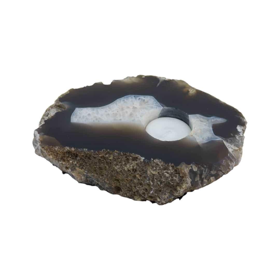 Waxinelichthouder | Agaat Schijf (ca. 600–1000 gram)