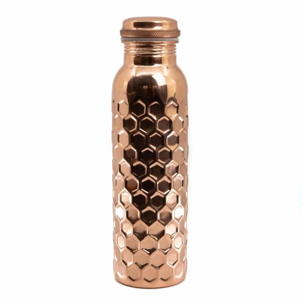 Spiru Koperen Waterfles Honingraat | 900 ml