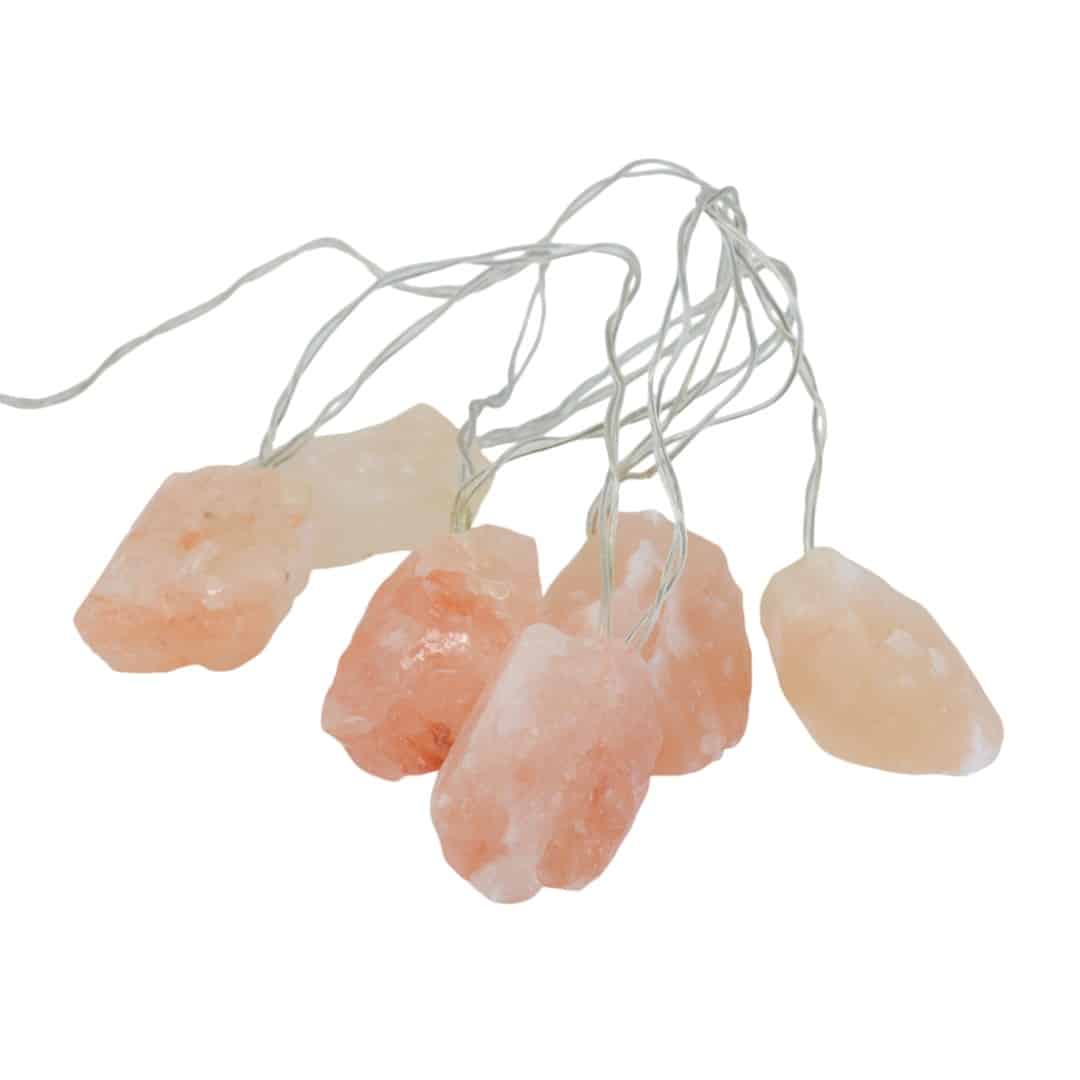 Himalaya Zoutkristal Snoeren | 6 LED|Lampjes met Natuurlijke Zoutbrokken
