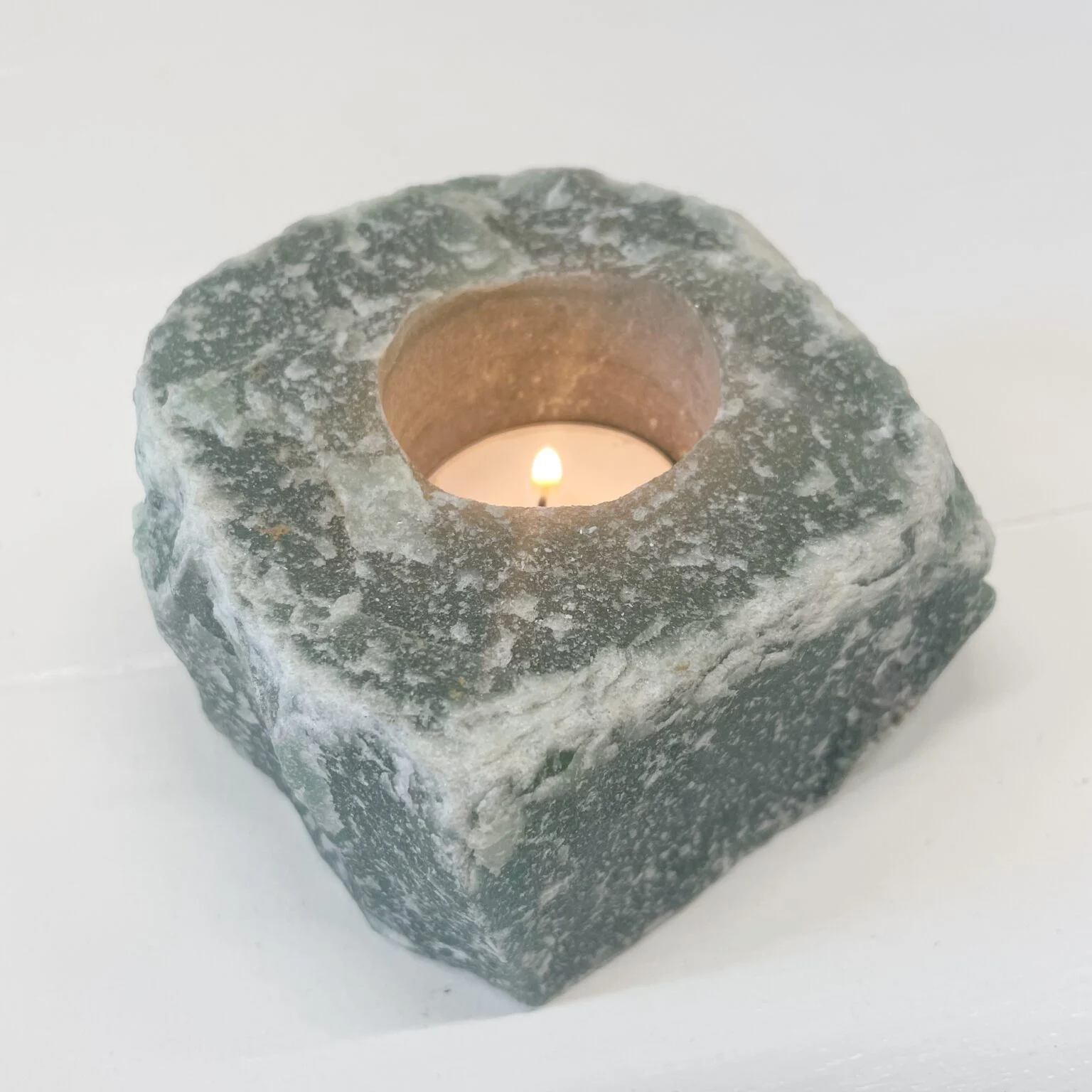 Waxinelichthouder | Aventurijn Ruw