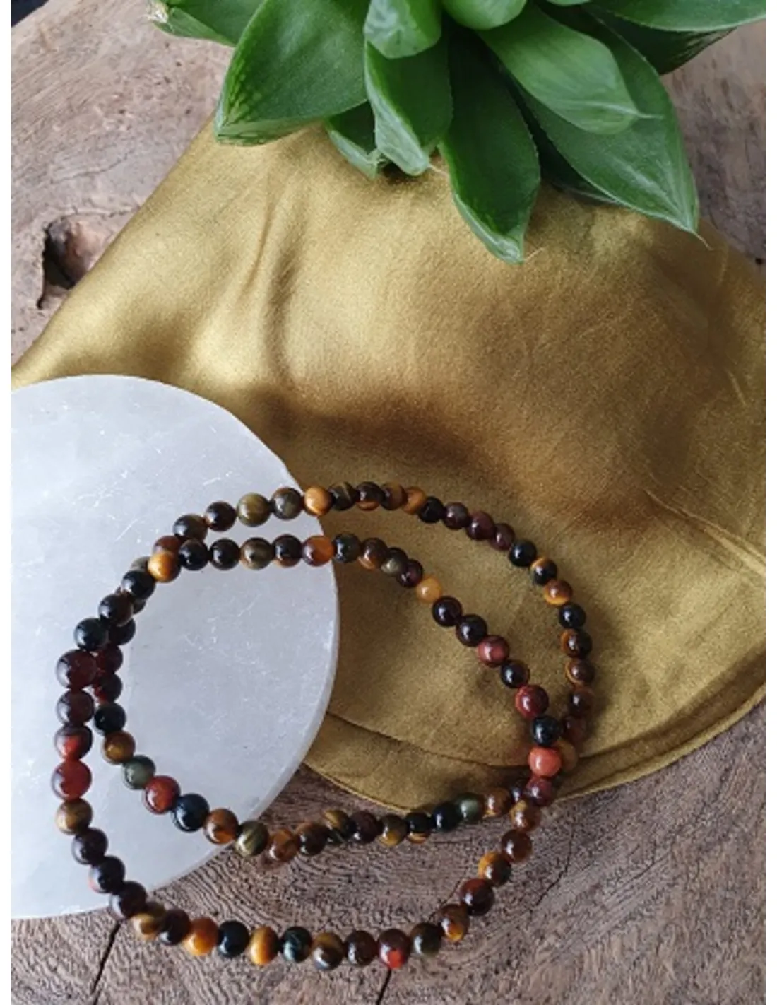 Kralenarmband | Kattenoog · Tijgeroog · Valkenoog 4 mm - Afbeelding 4