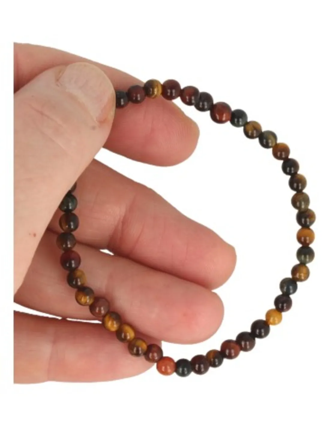 Kralenarmband | Kattenoog · Tijgeroog · Valkenoog 4 mm - Afbeelding 3