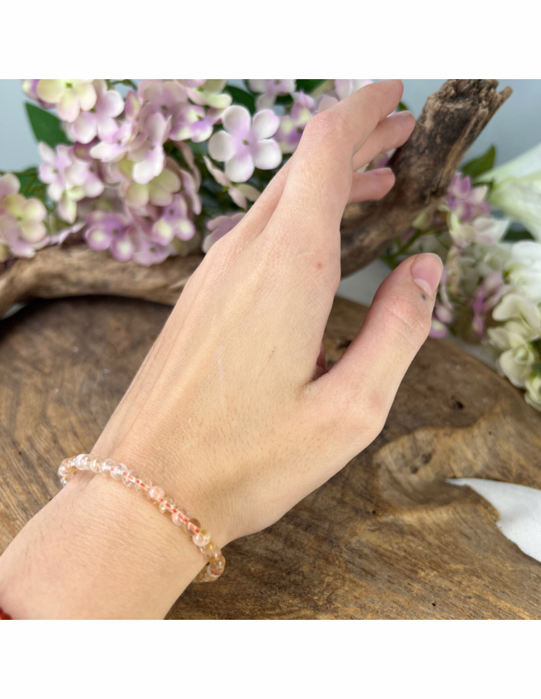 Kralenarmband | Citrien (verhit) 4 mm - Afbeelding 3