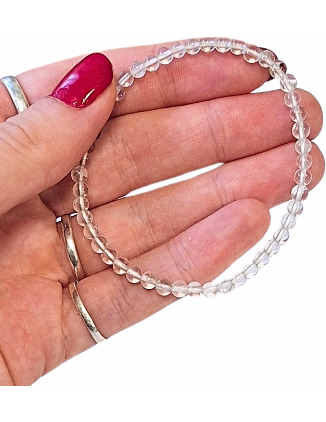 Kralenarmband | Bergkristal 4 mm - Afbeelding 3