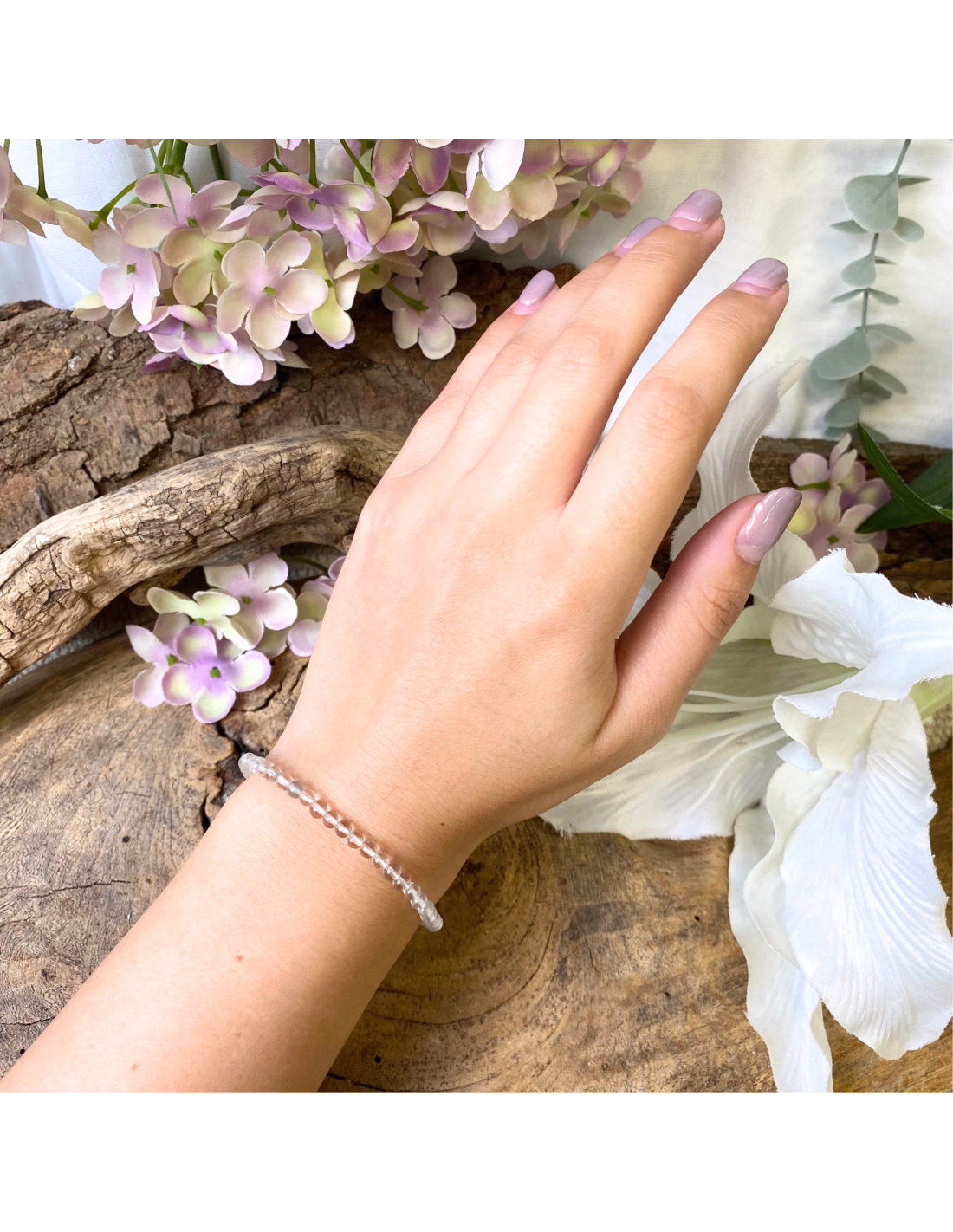 Kralenarmband | Bergkristal 4 mm - Afbeelding 4