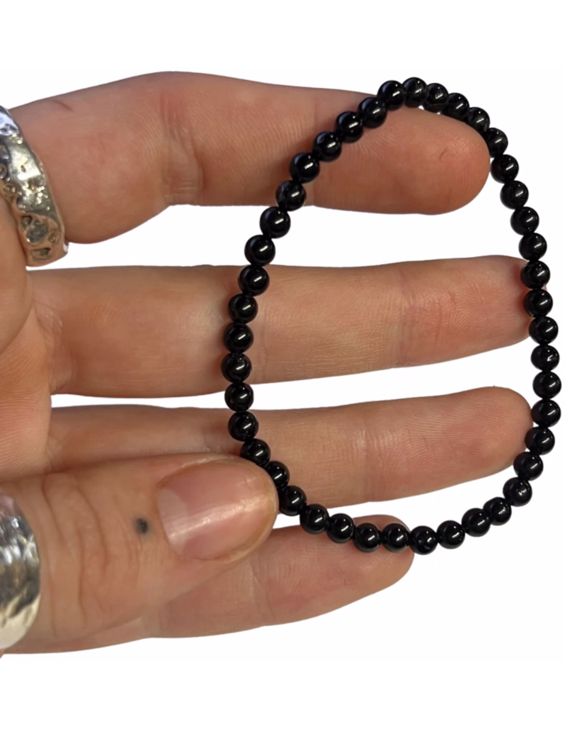 Kralenarmband | Zwarte Toermalijn 4 mm - Afbeelding 4