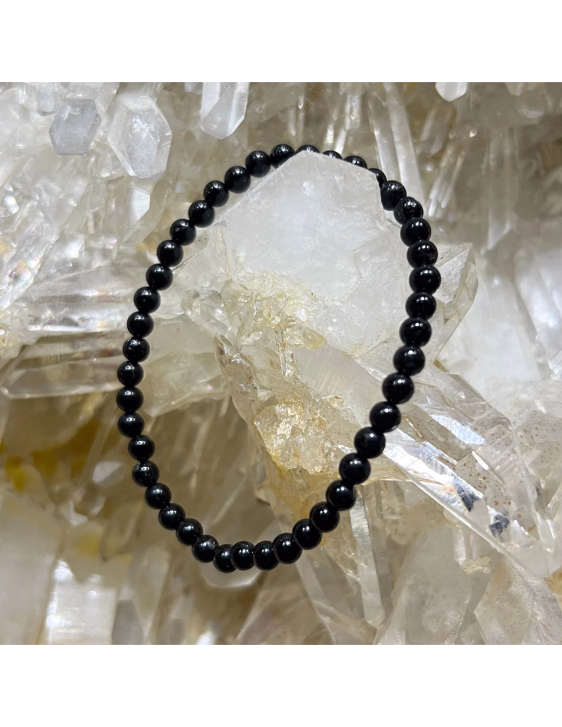 Kralenarmband | Zwarte Toermalijn 4 mm - Afbeelding 3