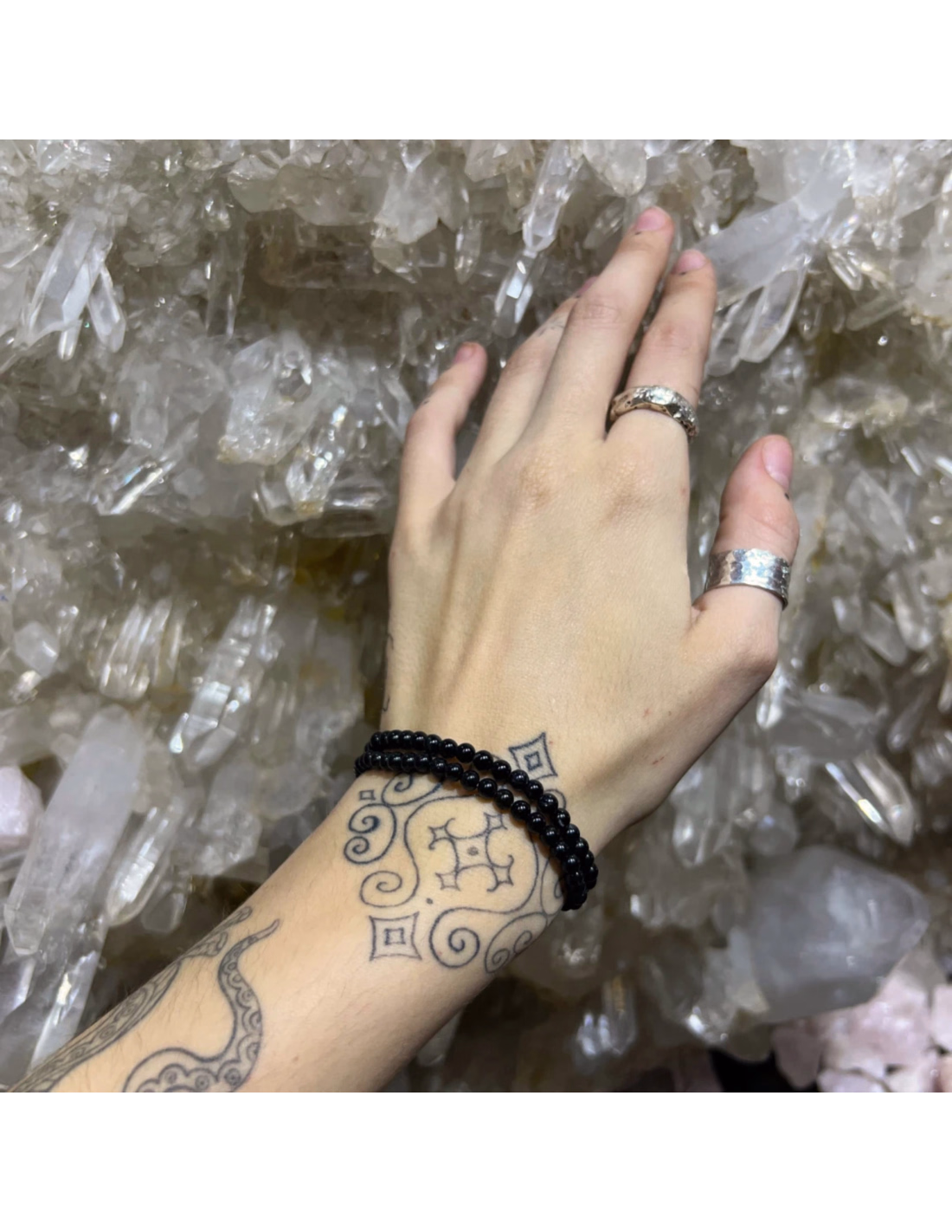 Kralenarmband | Zwarte Toermalijn 4 mm - Afbeelding 2