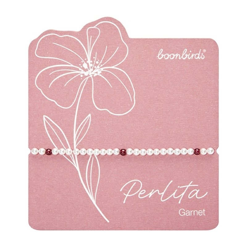 Armband | Perlita Granaat | Parelmoer - Afbeelding 3