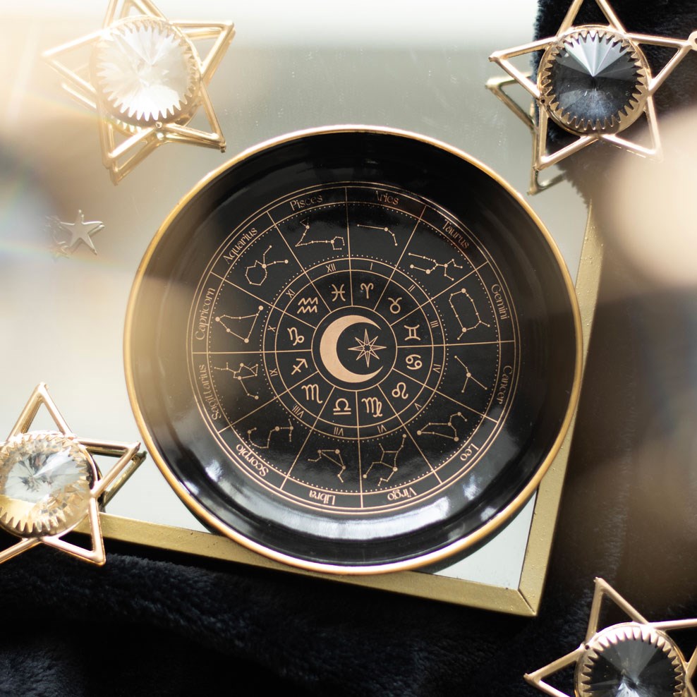 Sieradenschaal | Astrologisch Wiel | Zwart | 10,6 cm - Afbeelding 2
