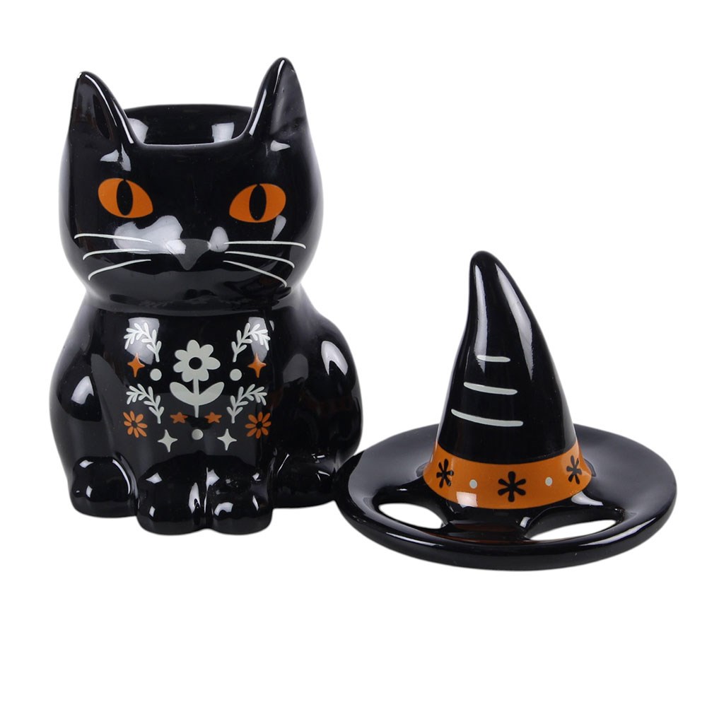 Oliebrander | Zwarte Kat Folk Art | 19 cm - Afbeelding 3