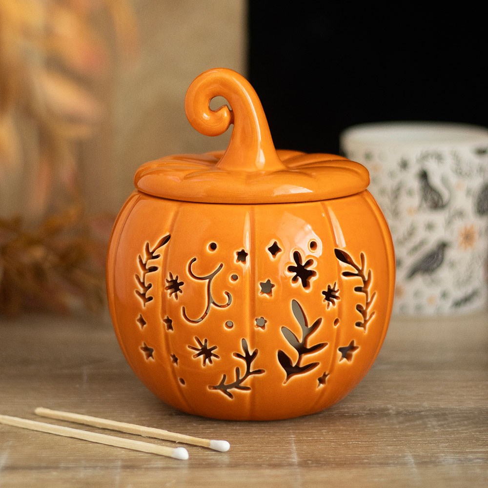 Oliebrander & Waxwarmer | Folk Pompoen | Oranje | 14 cm - Afbeelding 2